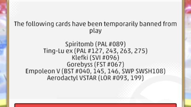 TCG Live banned pokemon cards